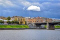 Historic buildings on Stepan Razin embankment in Tver Royalty Free Stock Photo